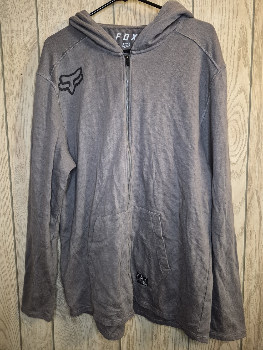 Fox Gray Zip-Up Hoodie Jacket